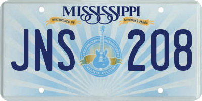 MS license plate JNS208