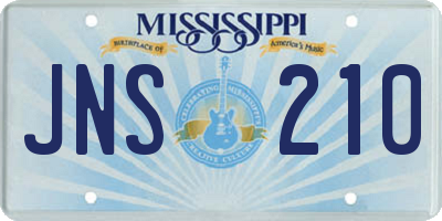 MS license plate JNS210
