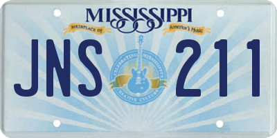 MS license plate JNS211