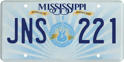MS license plate JNS221
