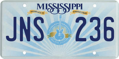 MS license plate JNS236