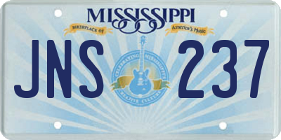 MS license plate JNS237