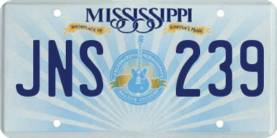 MS license plate JNS239
