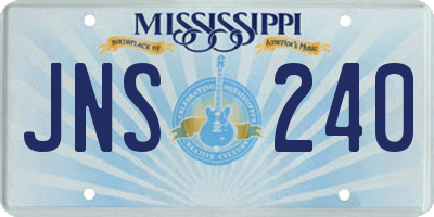 MS license plate JNS240