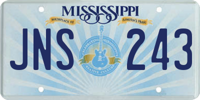 MS license plate JNS243