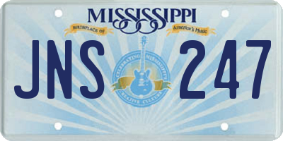 MS license plate JNS247