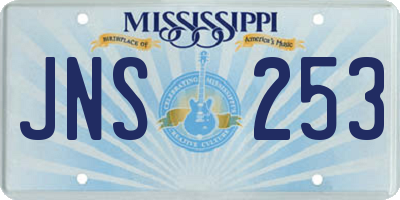 MS license plate JNS253