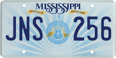 MS license plate JNS256