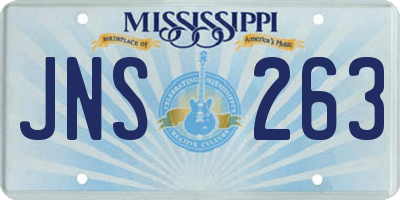 MS license plate JNS263