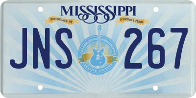 MS license plate JNS267