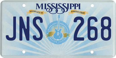 MS license plate JNS268