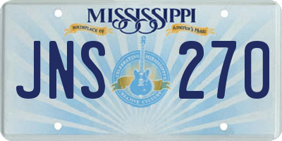 MS license plate JNS270