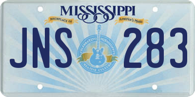 MS license plate JNS283