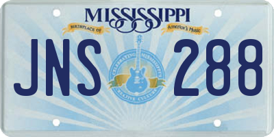 MS license plate JNS288