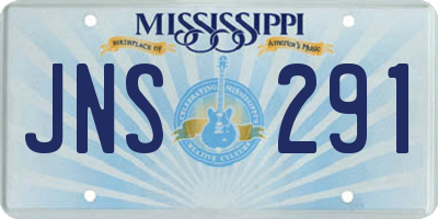 MS license plate JNS291