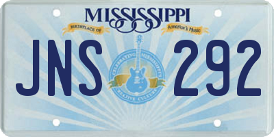 MS license plate JNS292