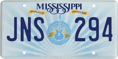 MS license plate JNS294