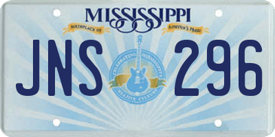 MS license plate JNS296