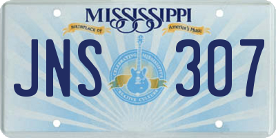 MS license plate JNS307