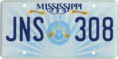 MS license plate JNS308