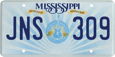 MS license plate JNS309