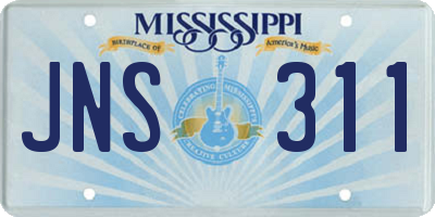 MS license plate JNS311
