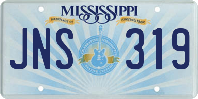 MS license plate JNS319