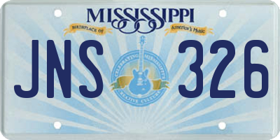 MS license plate JNS326