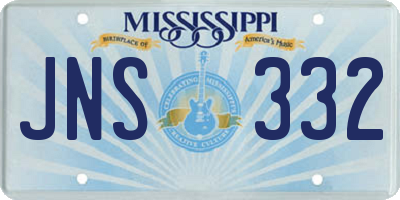 MS license plate JNS332