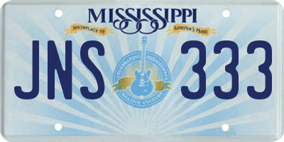 MS license plate JNS333