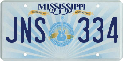 MS license plate JNS334