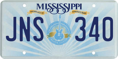 MS license plate JNS340