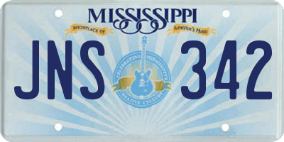MS license plate JNS342