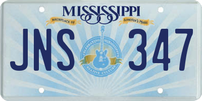 MS license plate JNS347