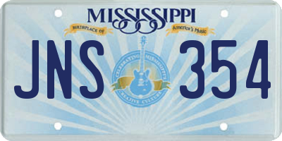 MS license plate JNS354
