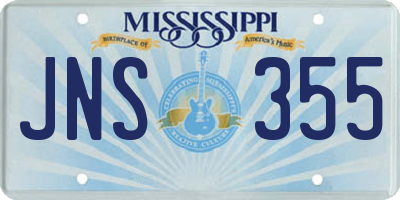 MS license plate JNS355