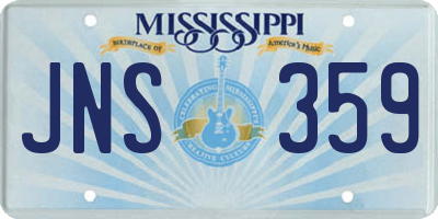 MS license plate JNS359