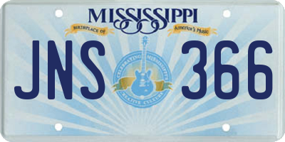 MS license plate JNS366