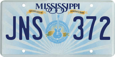 MS license plate JNS372