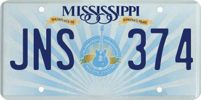 MS license plate JNS374