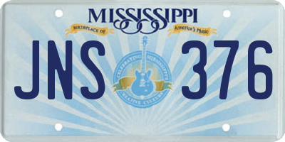 MS license plate JNS376