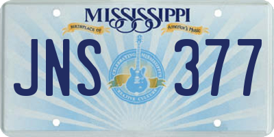 MS license plate JNS377