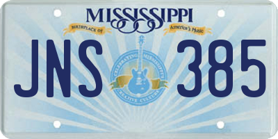 MS license plate JNS385