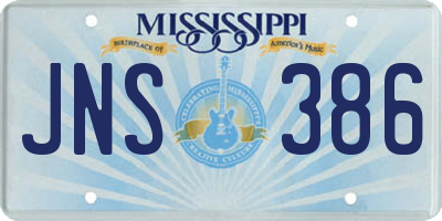 MS license plate JNS386