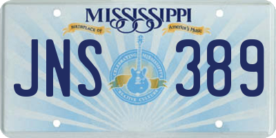 MS license plate JNS389