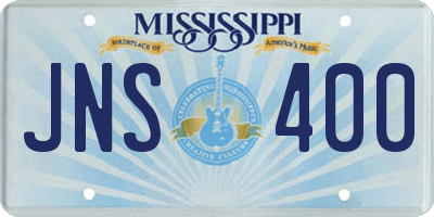 MS license plate JNS400