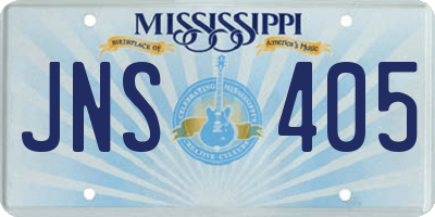 MS license plate JNS405