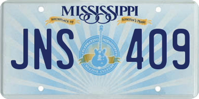 MS license plate JNS409