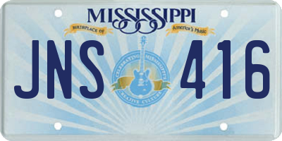 MS license plate JNS416