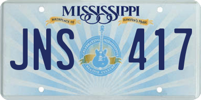 MS license plate JNS417